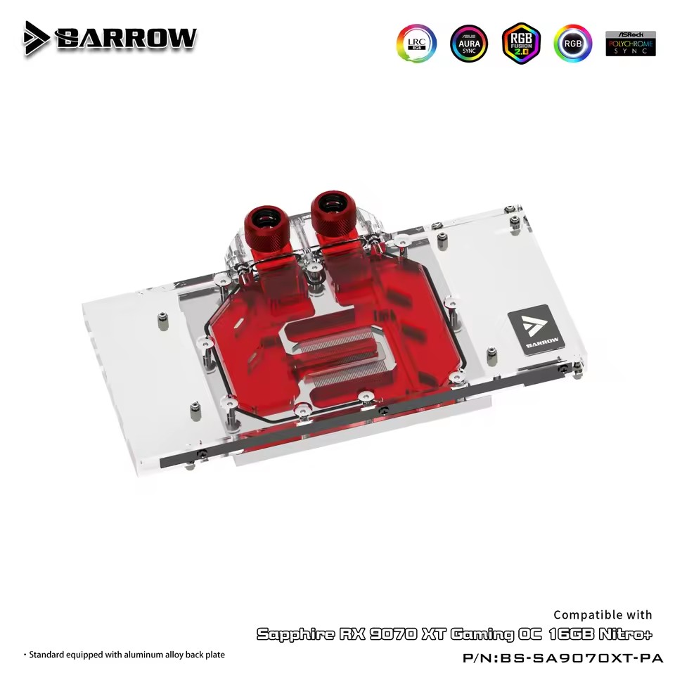 Barrow GPU Water Block For Sap - Rx 9070 16Gb 评论和价格