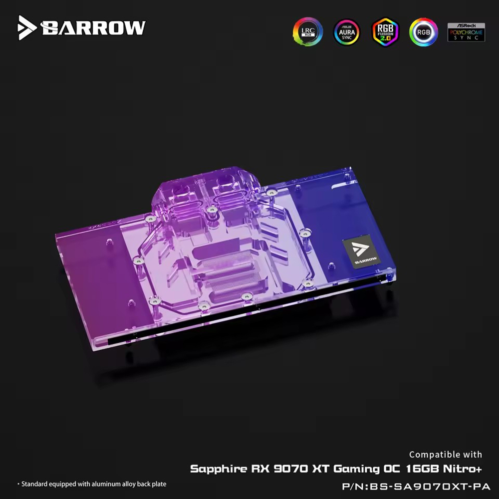 Barrow GPU Water Block For Sap - Rx 9070 16Gb 评论和价格
