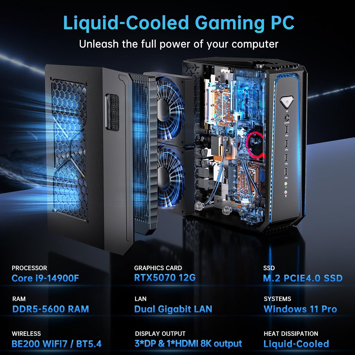 Msecore Liquid Cooling Mini PC - Desktop Gaming Gpu 32Gb 评论和价格