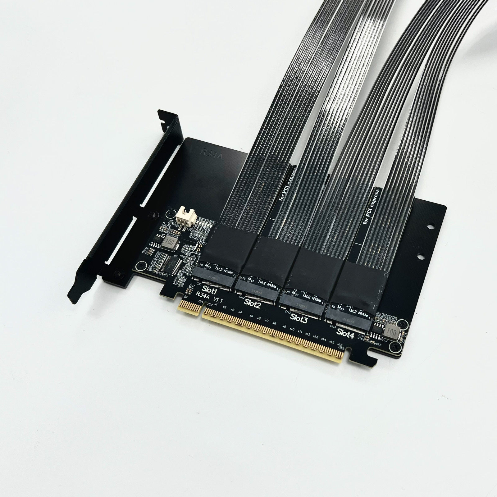PCIe 5.0 X16 4*M.2 NVMe To X8  - Pcie 5.0 Gpu Riser Cable 评论和价格